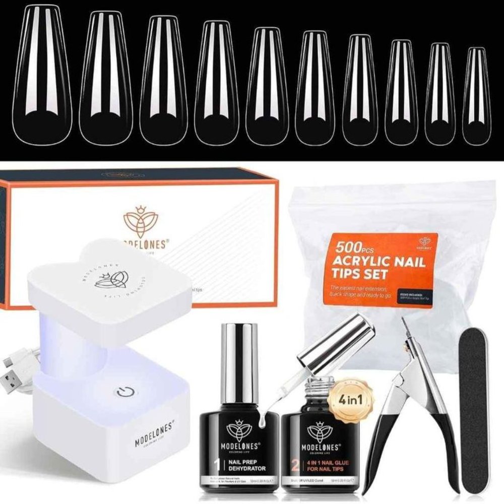 Modelones Nail Tips and Glue Gel Kit, Gel x Nail Kit 4 in 1 Nail Glue Gel - Picture 2 of 9